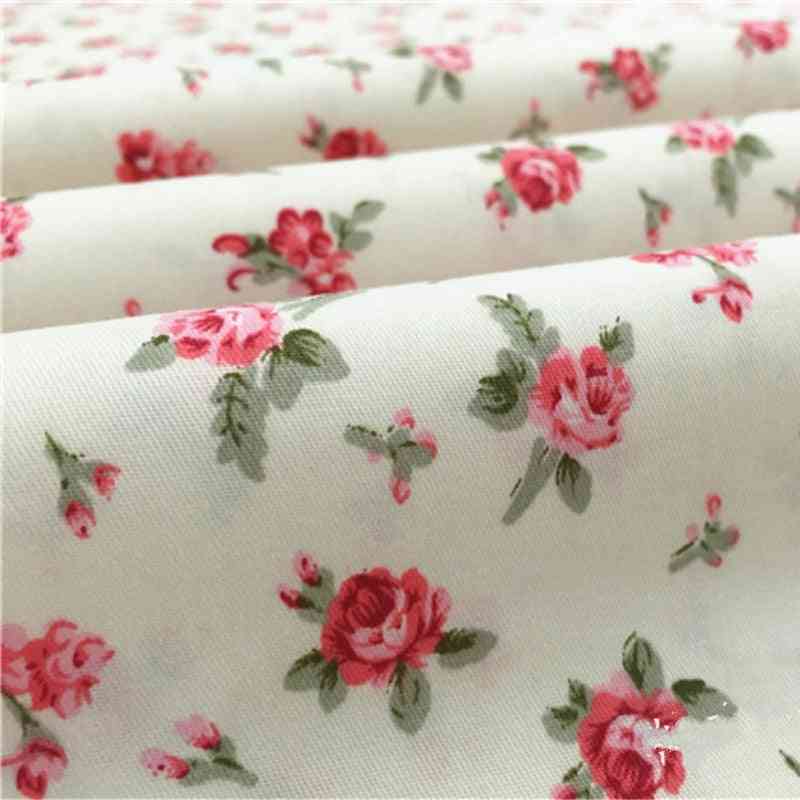 Twill blomsterstoffer til diy syning af tekstil - væv patchwork sengetøj og quiltning