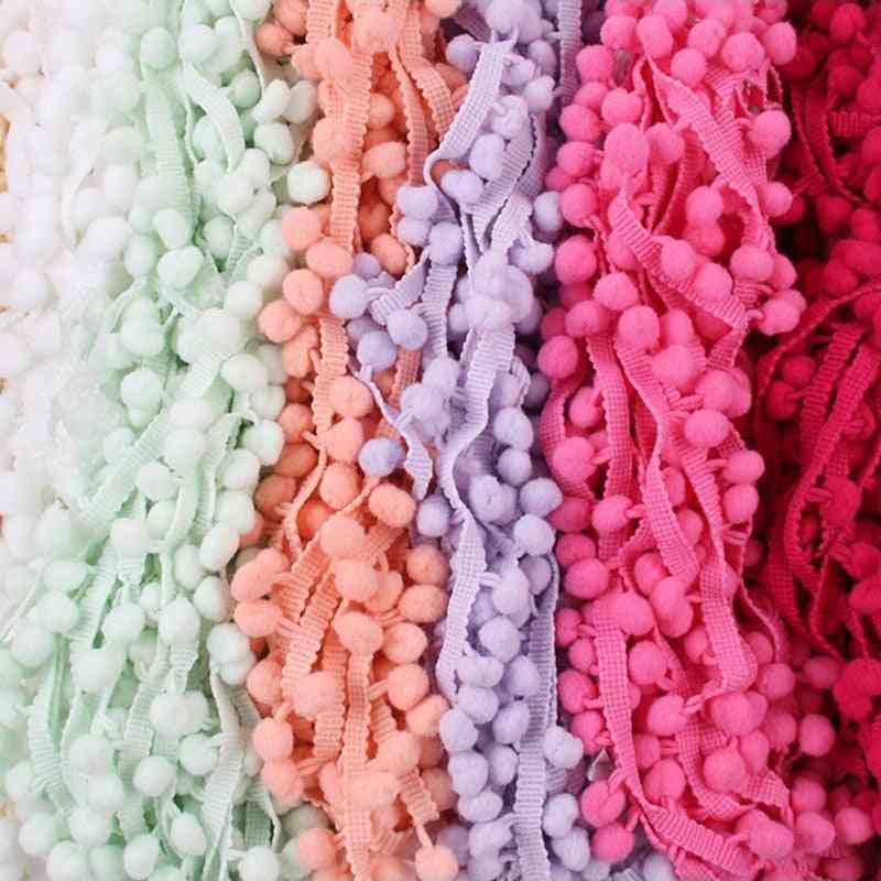 Pom Pom Trim, Knitted Fabric, Handmade Diy Craft Ball - Mini Pearl Pompom Fringe Ribbon Sewing Lace