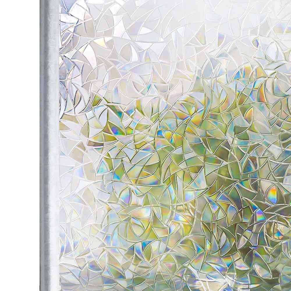 Tinted 3d No Glue Static Decorative Privacy Window Rainbow Films For Stained Glass, Self Adhesive Film Anti Uv Glass Sticker