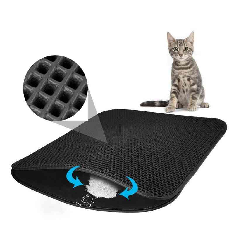 Waterproof Pet Cat Litter Mat, Double-layer Litter Cat Pads, Trapping Pet - Litter Box Mat For Cats House