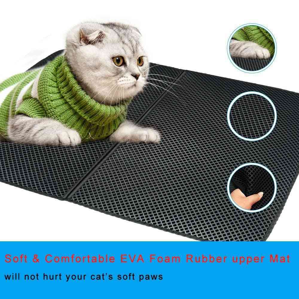 Waterproof Pet Cat Litter Mat, Double-layer Litter Cat Pads, Trapping Pet - Litter Box Mat For Cats House