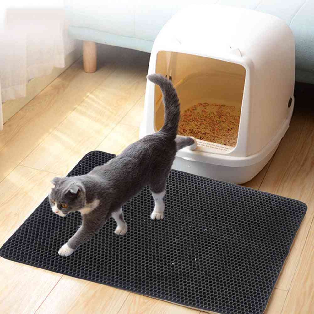 Cat Litter Mat Double Layer, Pet Cat Litter Trapper Mats With Waterproof Bottom Non Slip Pet Cat Mat Layer