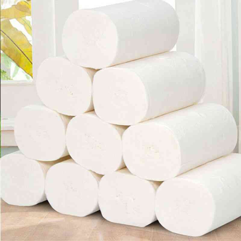 16 rollos de papel higiénico, 4 capas de papel higiénico para baño en casa, papel higiénico de pulpa de madera primaria, rollo de tejido