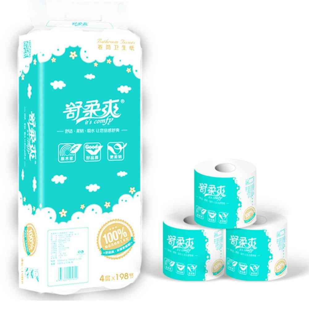 Zacht toiletpapier tissue 4 lagen - huishoudelijk vloeipapier zonder toevoegingen geurloos huis, badkamer, keukenaccessoires - type1-10rollen