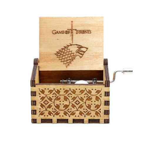 Jogos dos tronos colecionáveis caixa de música de madeira 18 tons para presente de natal, decoração da casa