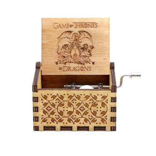 Jogos dos tronos colecionáveis caixa de música de madeira 18 tons para presente de natal, decoração da casa