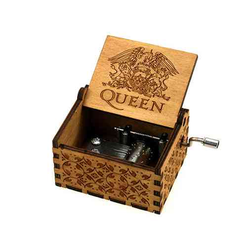 Kuningatar kaiverrettu, 18 sävyä käsin kampi puinen soittolaatikko