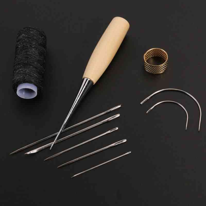 Sy nål vinkel til syning af læderhåndværk, syning - værktøj til reparation af læderskab