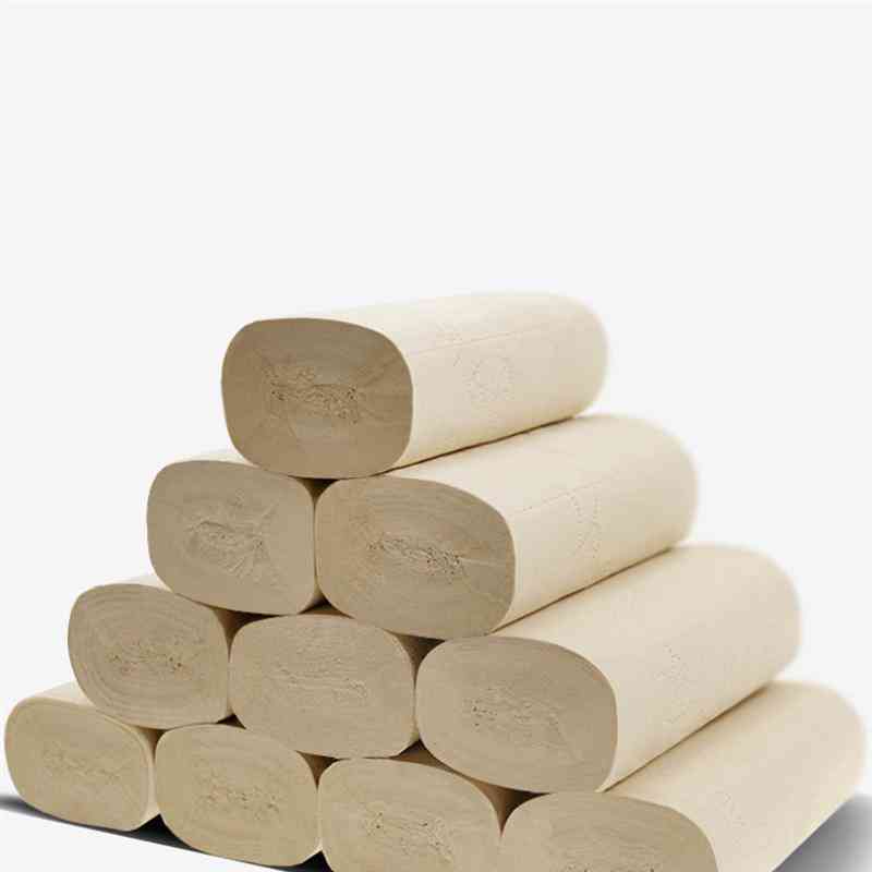 16 Rolls Bathroom Toilet Paper - Water Absorbtion , Soft Roll Paper Bamboo Pulp Coreless Tissue Paper For Home ,hotel Toilet