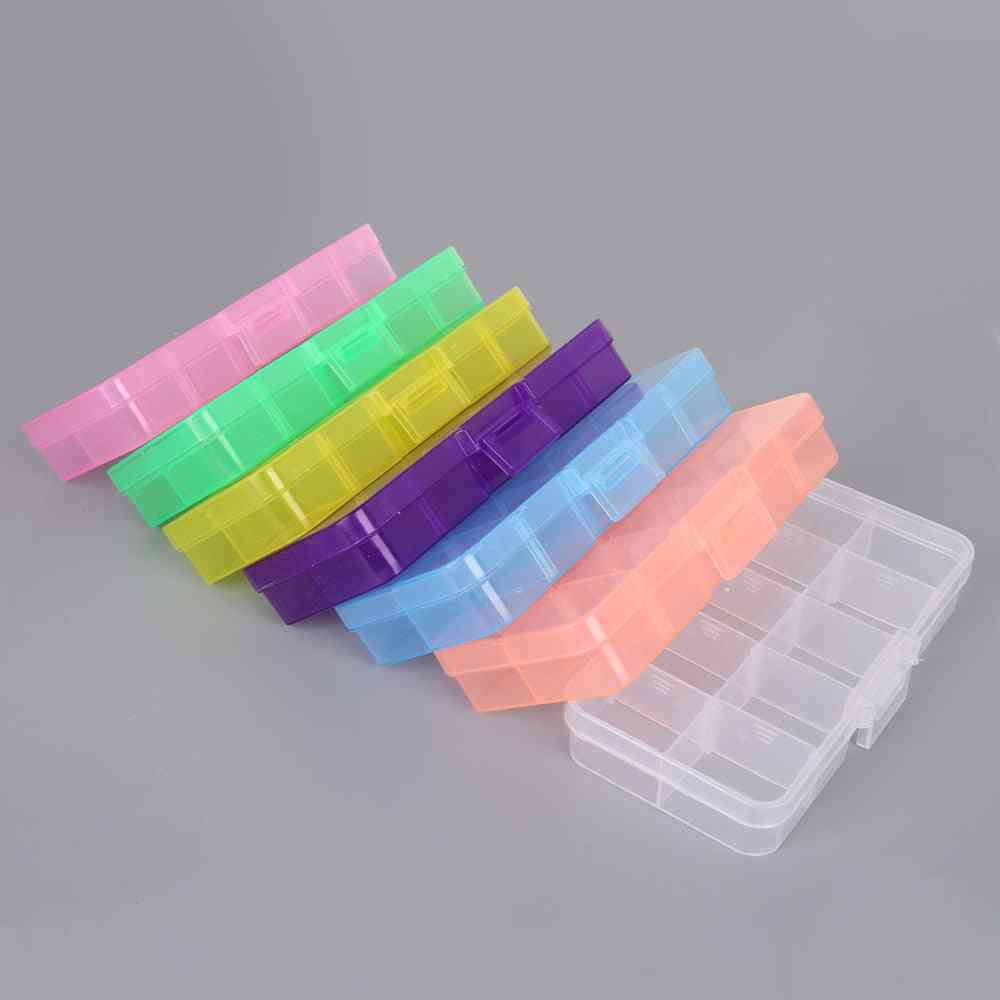 1pcs Adjustable Transparent Plastic Storage Sewing Tools Box