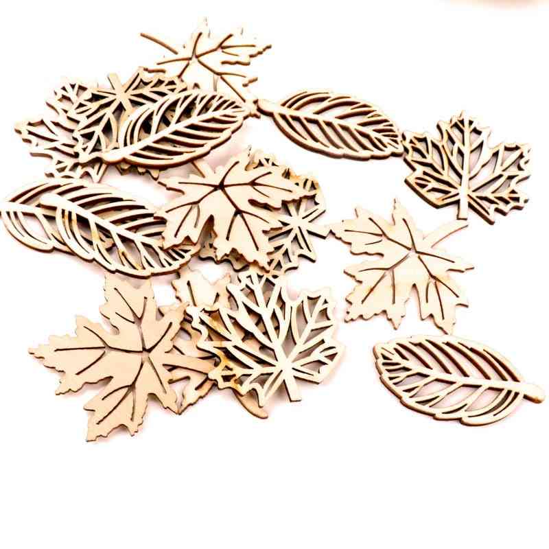 Natual Leaves Pattern, Scrapbooking, Painting Wooden Craft For Home Decoration
