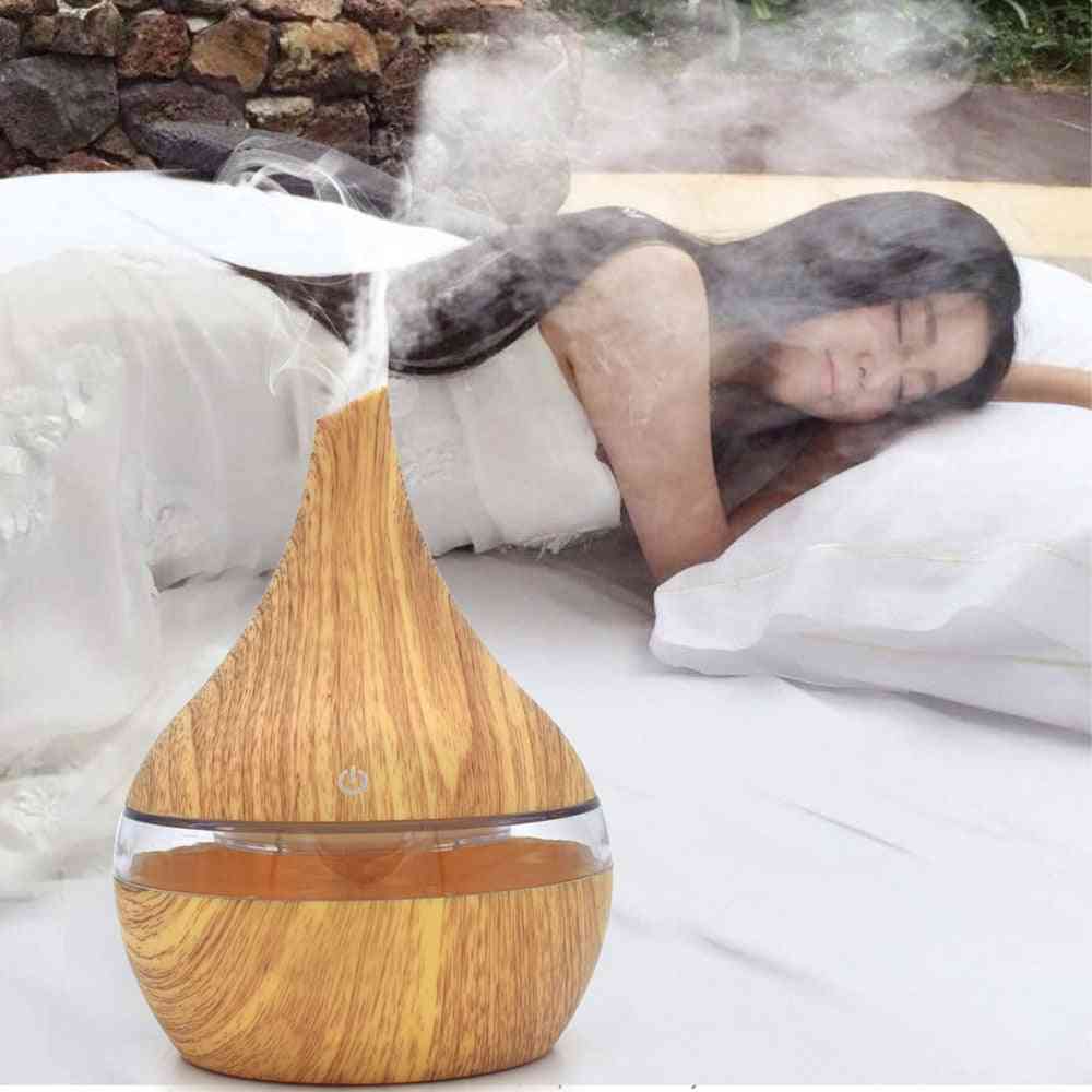 Wood Ultrasonic 7 Color Changing Usb Electric Aroma Air Diffuser 300ml - Home Essential Oil Aromatherapy Cool Mist Maker
