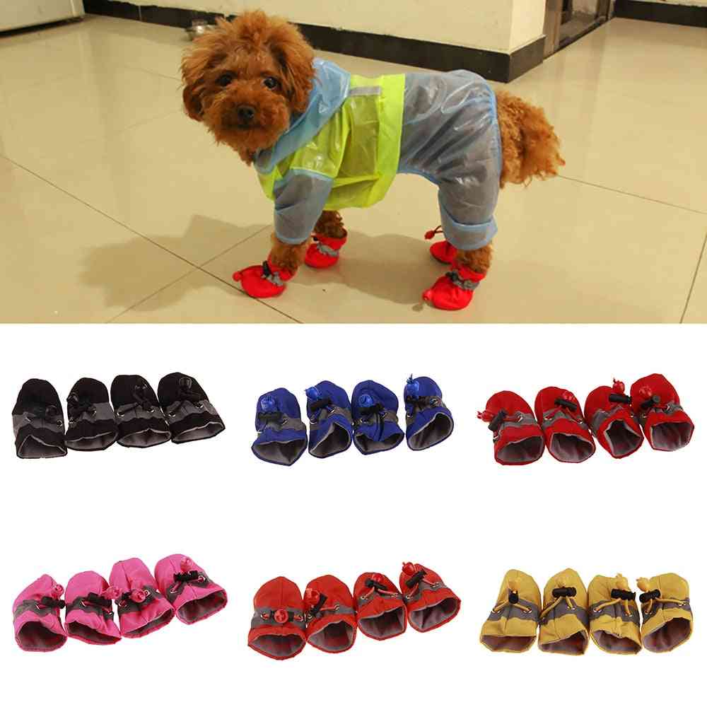 Haustier Hunde Winterschuhe, Regen Schnee wasserdichte Stiefel Socken Gummi Anti-Rutsch-Schuhe für kleine Hunde Welpen Schuhe Cachorro