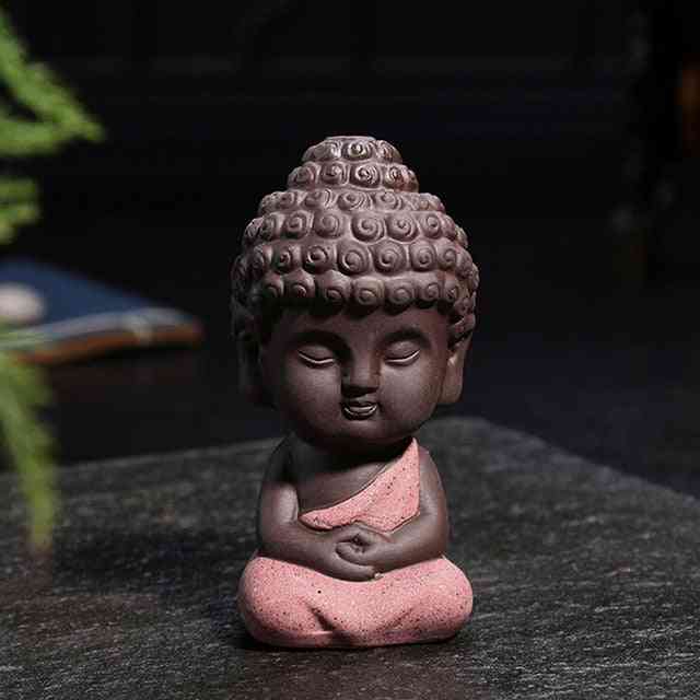 Mini estatuas de monjes zen de budismo chino - miniatura de monje de meditación pequeño