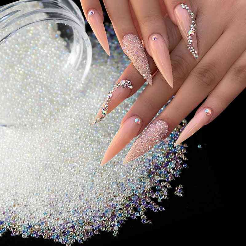 Caviar Beads Crystal Tiny Rhinestones For Manicure, Glass Balls Micro Bead For Nail Decorations