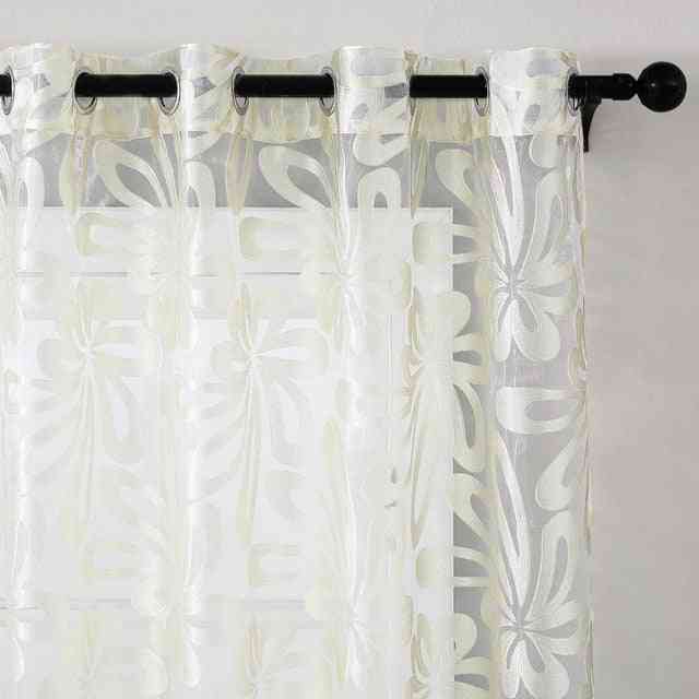 Geometric Modern Window Sheer Curtain Panels For Living Room - Bedroom, Kitchen Blinds Window Treatments Draperies