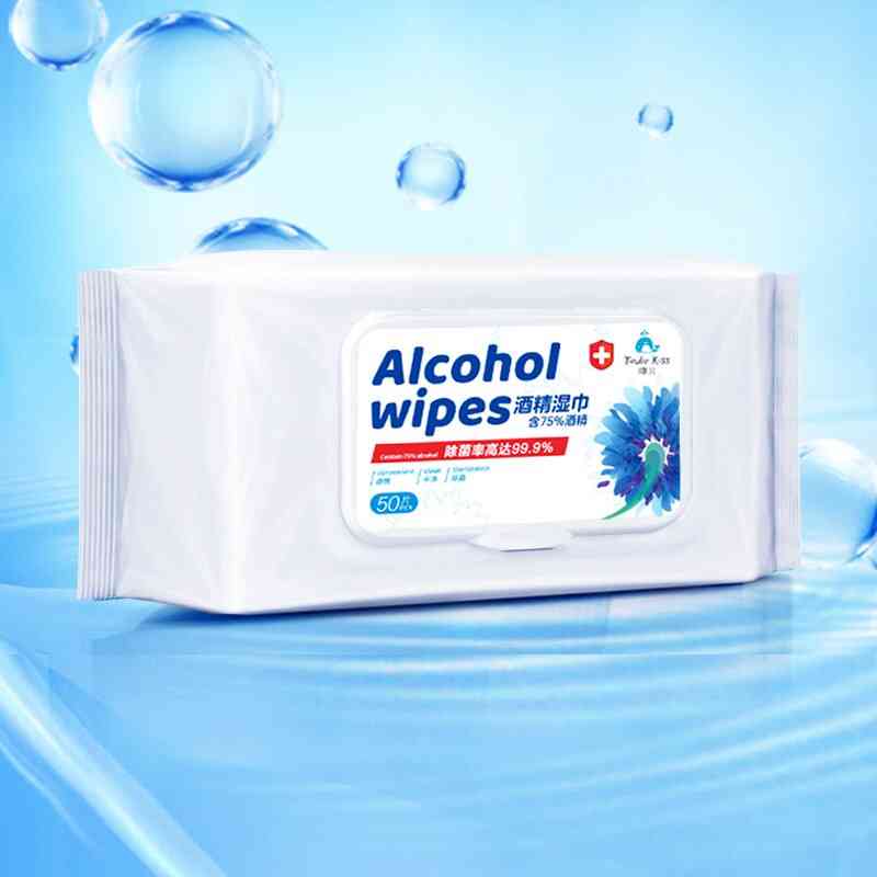 50pcs / pack lingettes alcoolisées jetables - stérilisation, lingettes humides de nettoyage antibactérien