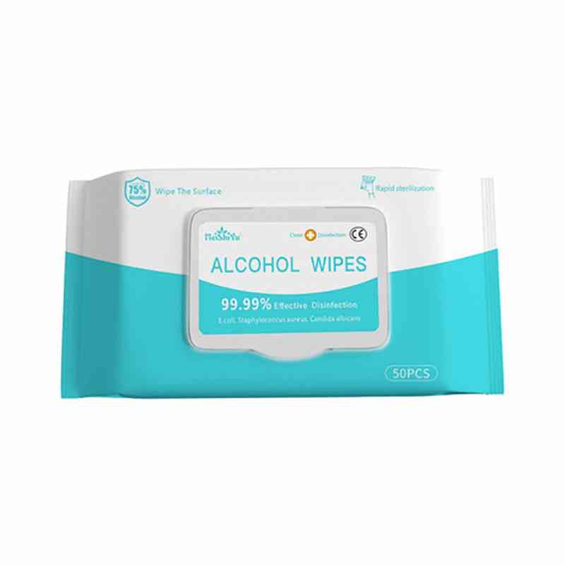 50 Stück / Box Desinfektionstücher Hautpflege, Sterilisation Alkoholtücher Pads - Reinigung feuchter Tücher Erste-Hilfe-Taschentuchbox