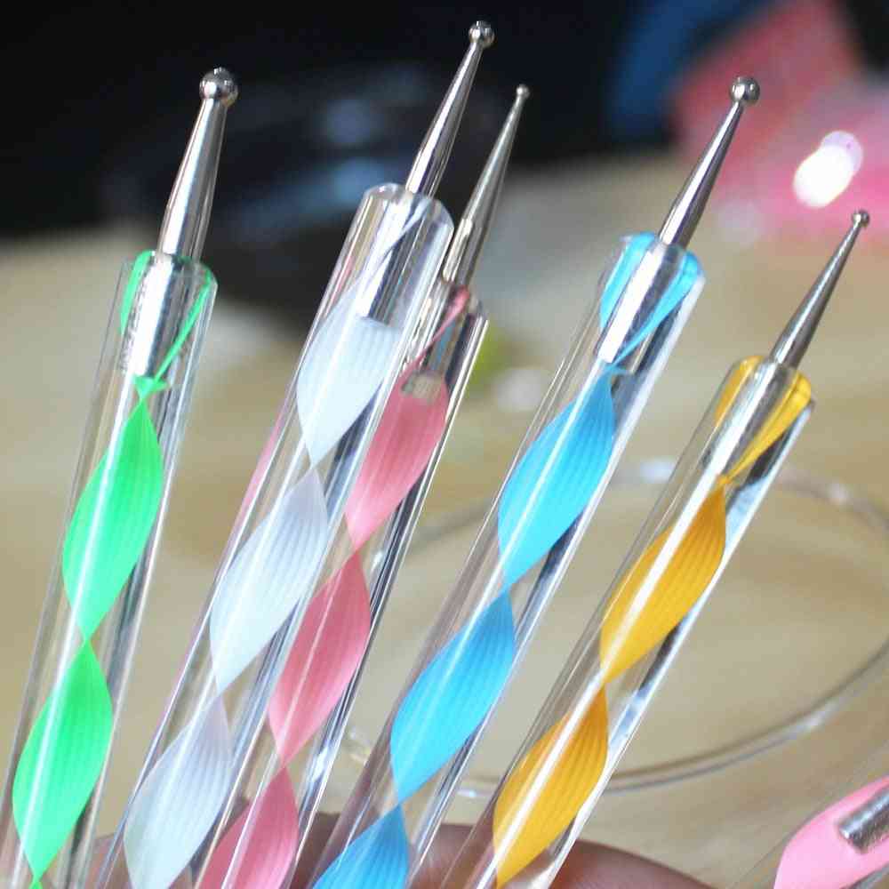 2 Way Nail Art Dotting Painting Pen Manicure Nail Glitter Tools