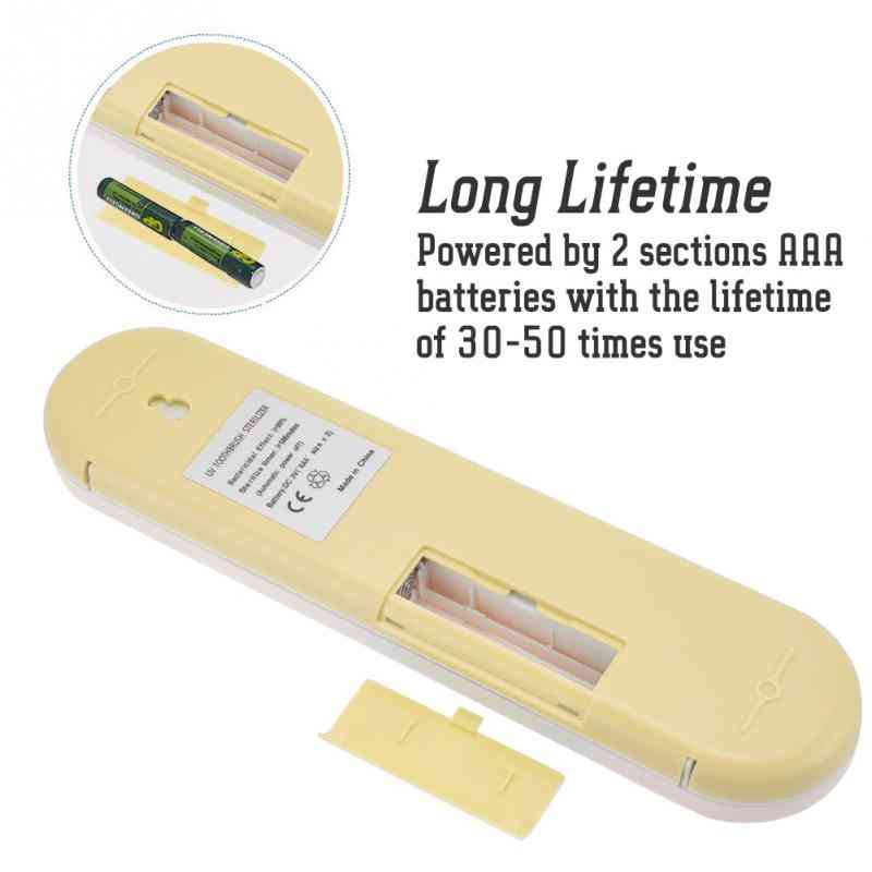 Bärbar antibakterier uv lätt tandborste sterilisatorbox - tandborste sanitizer batteri