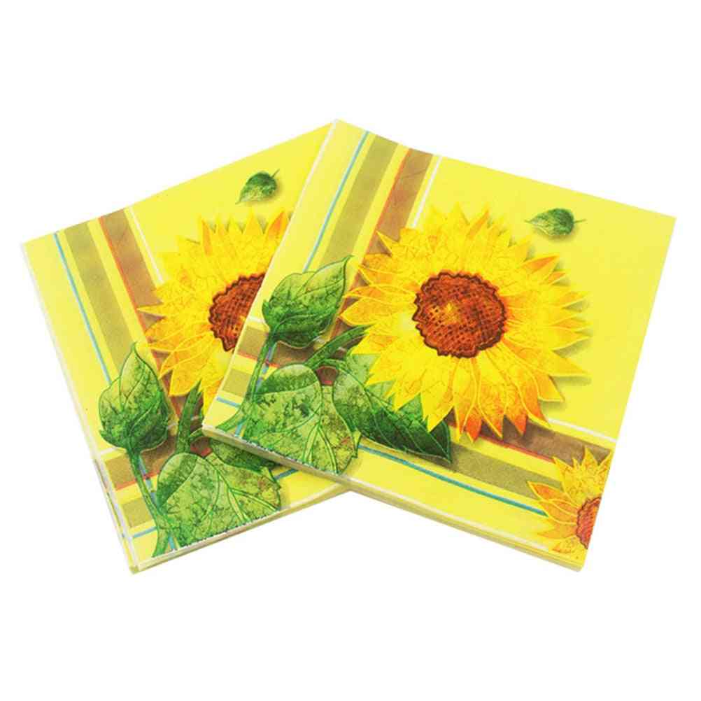 20pcs Sunflower Paper Napkin - Party Supply Tissues