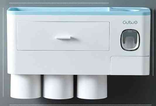 Automatic Wall Mount Toothpaste Dispenser, Toothbrush Holder With Cup