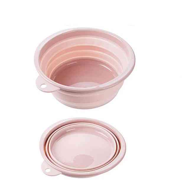 Tragbarer Obstklappwaschbecken Eimerbehälter - Waschwanne Babywaschbecken für unterwegs - pink 16x39.5