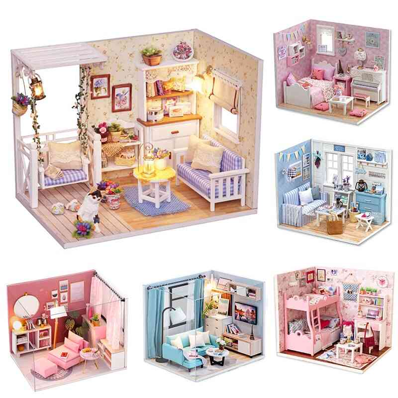 Modelová dřevěná hračka - nábytek domečky pro panenky casa de boneca