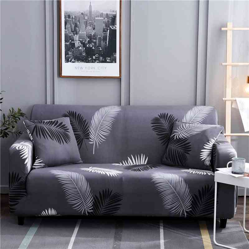 Nodal Floral Print, Stretchable, Anti Dust And Slip-resistant Sofa-pilow Cover Set