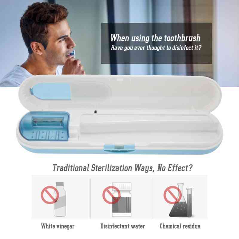 Portable Antibacteria Toothbrush Sterilizer Box - Toothbrush Clean Disinfection Battery Powered Oral Hygiene
