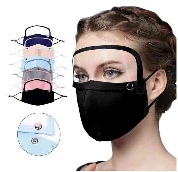 Faceshield Protection Reusable Mask With Detachable Eyes Shield & Adjustable Bandage