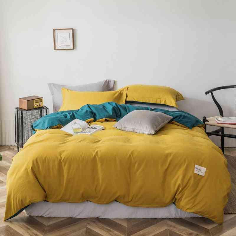 Moderan luksuzni jednobojni komplet kratkih posteljina - king size, jednokrevetna, dvokrevetna posteljina od posteljine od poliestera