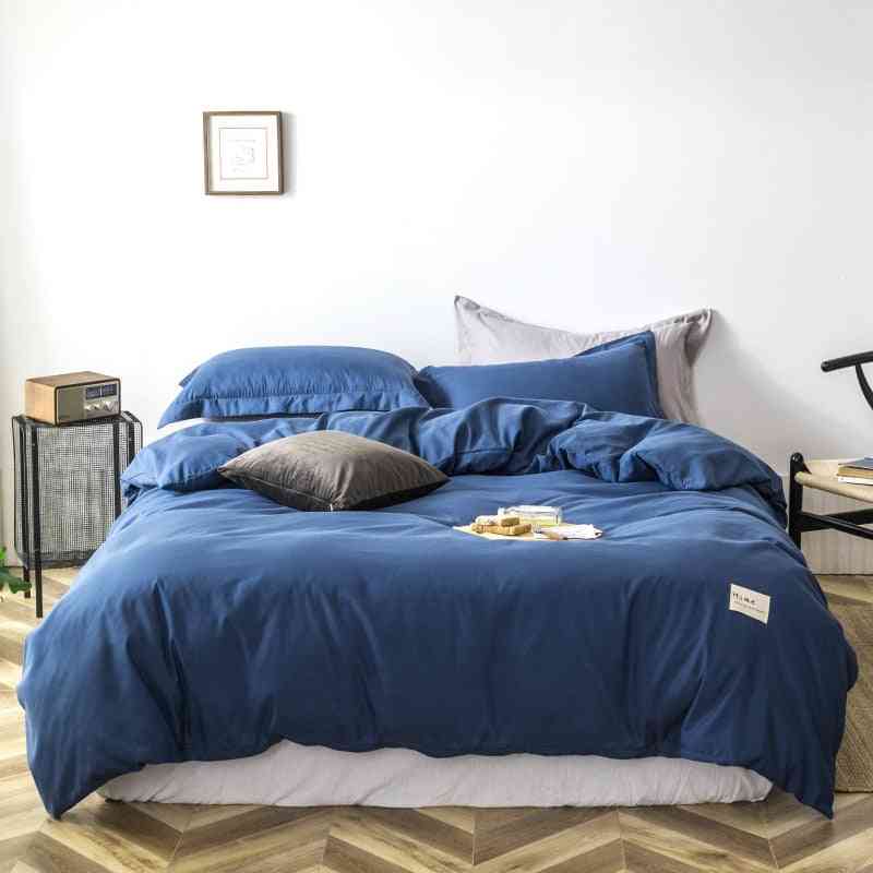 Modern Luxury Solid Color Brief Bedding Set - King Size, Single, Double Queen Bed Linen Sheet Polyester Bedclothes