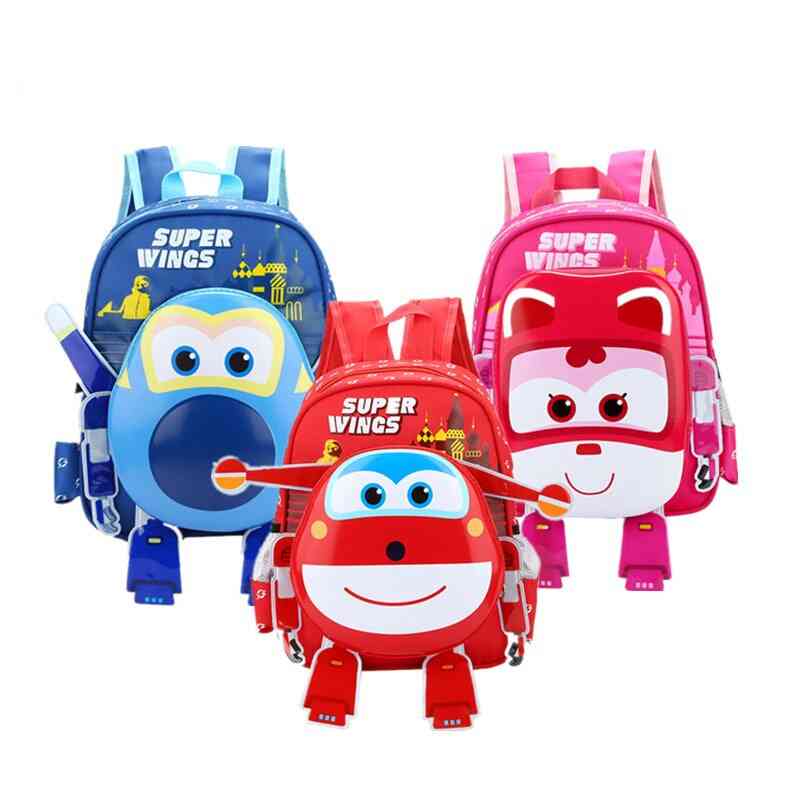 Children's Backpack 3d Cartoon Plush , Super Wings Kindergarten Schoolbag - Animal Kids Plush Backpack School Bag