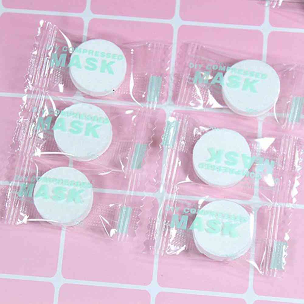 100pc/pask Compressed Face Mask Paper - Disposable Facial Masks Paper , Natural Skin Care Wrapped Masks Diy Women Makeup Beauty Tool