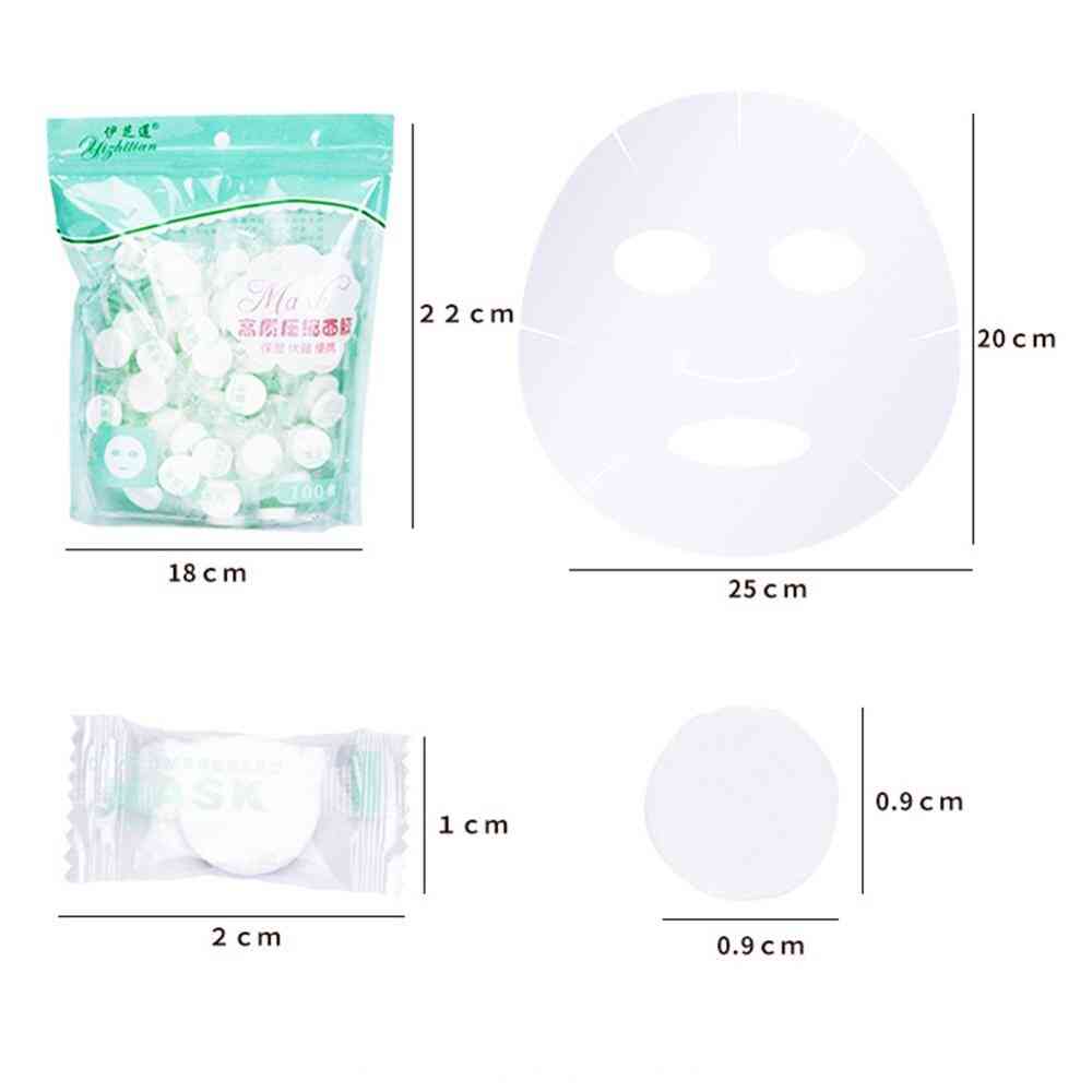 100pc/pask Compressed Face Mask Paper - Disposable Facial Masks Paper , Natural Skin Care Wrapped Masks Diy Women Makeup Beauty Tool
