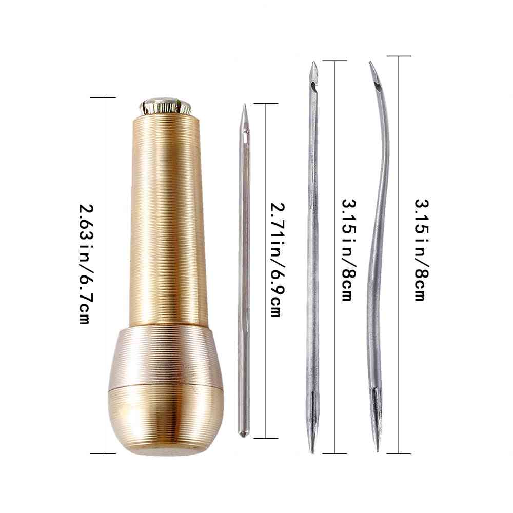 Canvas Leather Tent Shoes Sewing Awl - Taper Leathercraft Needle Kit Repairing Tool Hand Stitching Sets