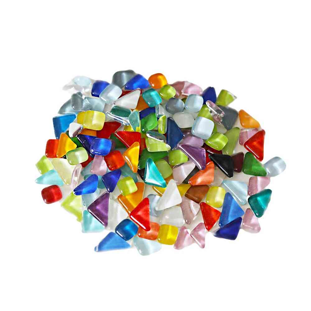 אריחי פסיפס מזכוכית מרובעת בצבע מעורב בעבודות יד מלאכותיות