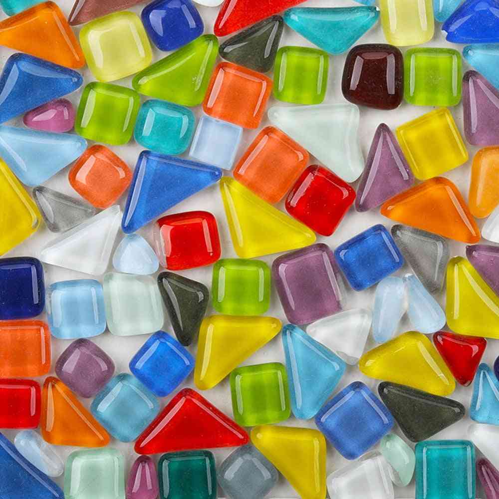 Gemengde kleur vierkante helder glas mozaïektegels voor doe-het-zelf ambachten