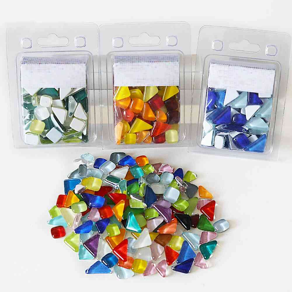 Mixed Color Square Clear Glass Mosaic Tiles For Diy Crafts