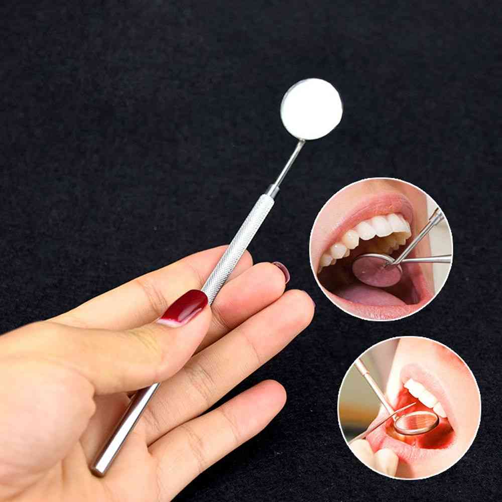 Mini tandspejl - oral pleje sundt værktøj til tænderens håndtag spejl unikt kunstdesign makeup spejl