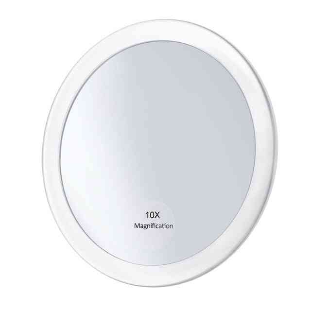 Espelho de maquilhagem de aumento 10x com 3 ventosas, espelho de maquilhagem de bolso, espelho de aumento compacto