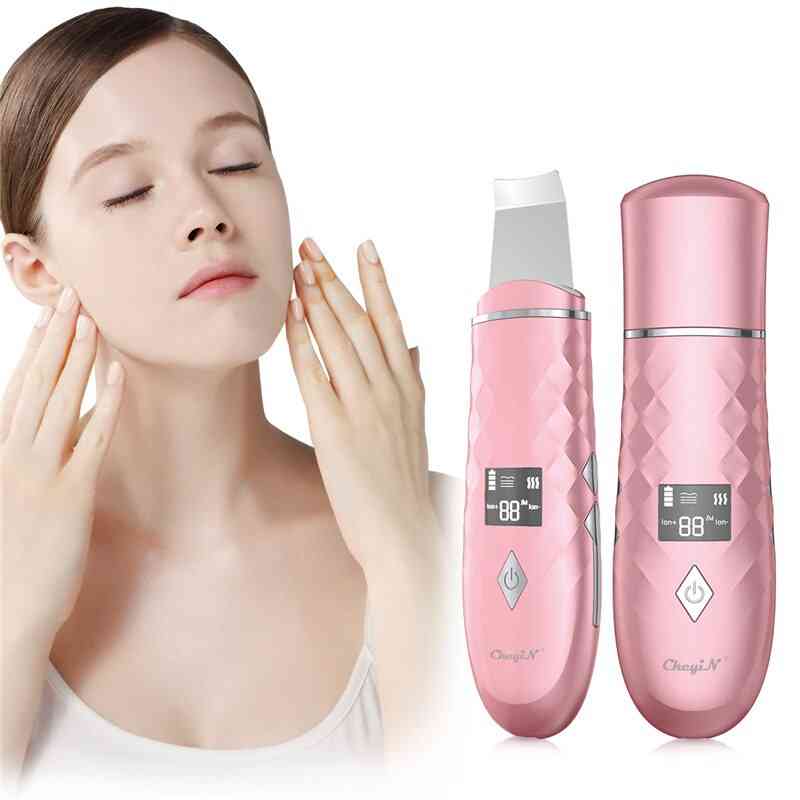 Usb Rechargeable - Ultrasonic Blackhead Remover For Professional Warm Scraper Face Skin Led Screen