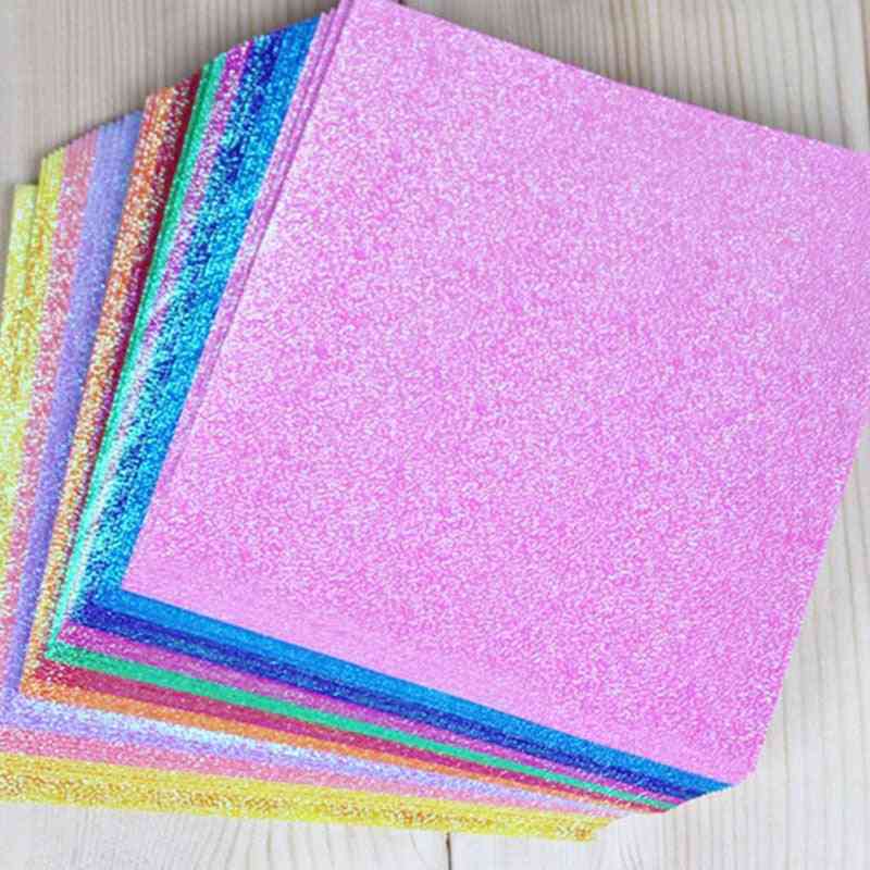 Solid Color Square Origami Single Side Shining Folding Papers