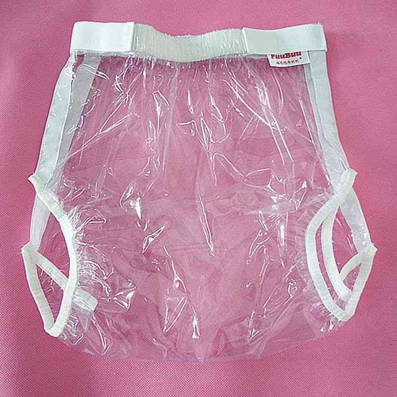 Transparent Adult Diapers - Non Disposable , Incontinence Plastic Pants Diaper For Adults