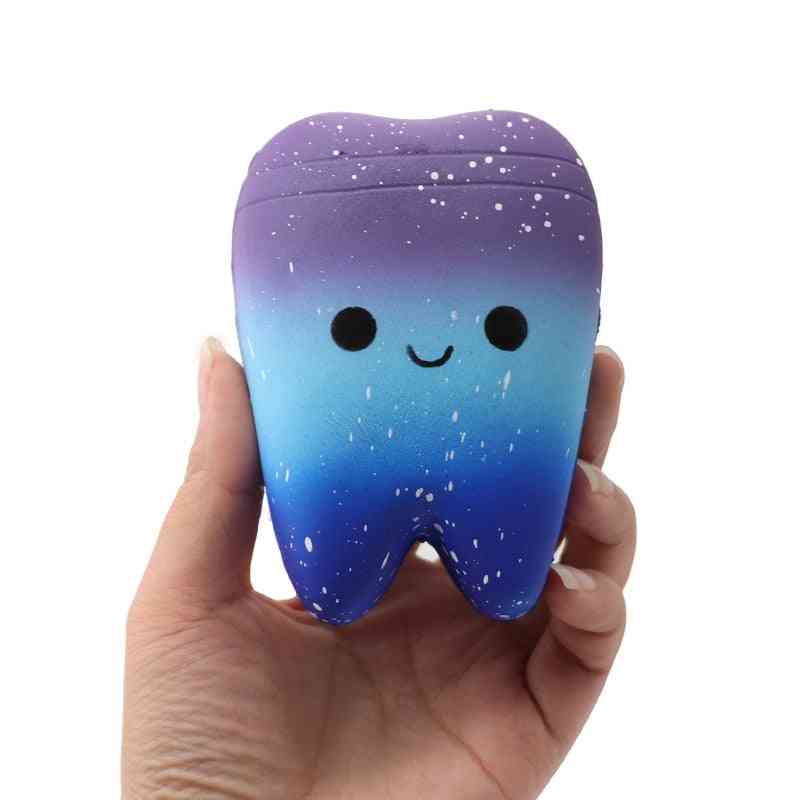 Dental Teeth Shape Squeeze Slow Rising Cute Cartoon Hand Spinner, Stretchy Relax Squishy Toy
