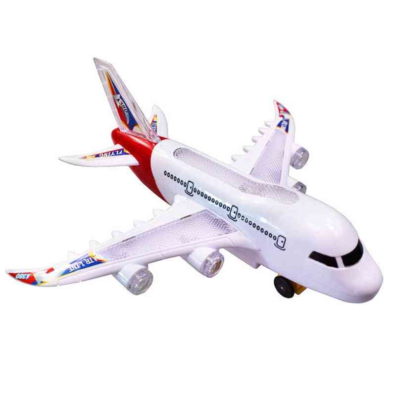 Avion avion planor, muzică electrică lumină direcție automată avion avion pasager - model de avion jucărie pentru copii jocuri în aer liber