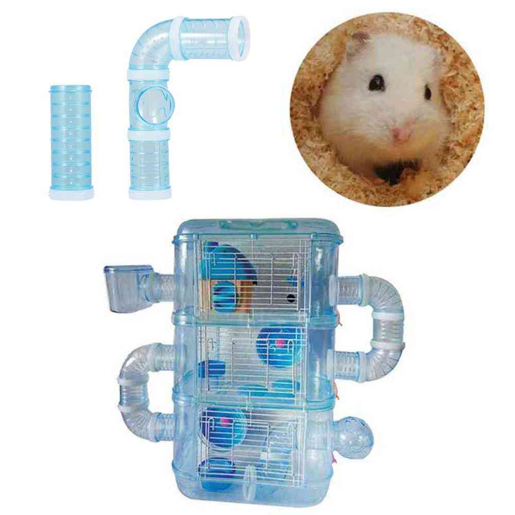Diy U Type Plastic Pipe Line Tube Training Playing Connected External Tunnel For Small Animal Hamster Cage