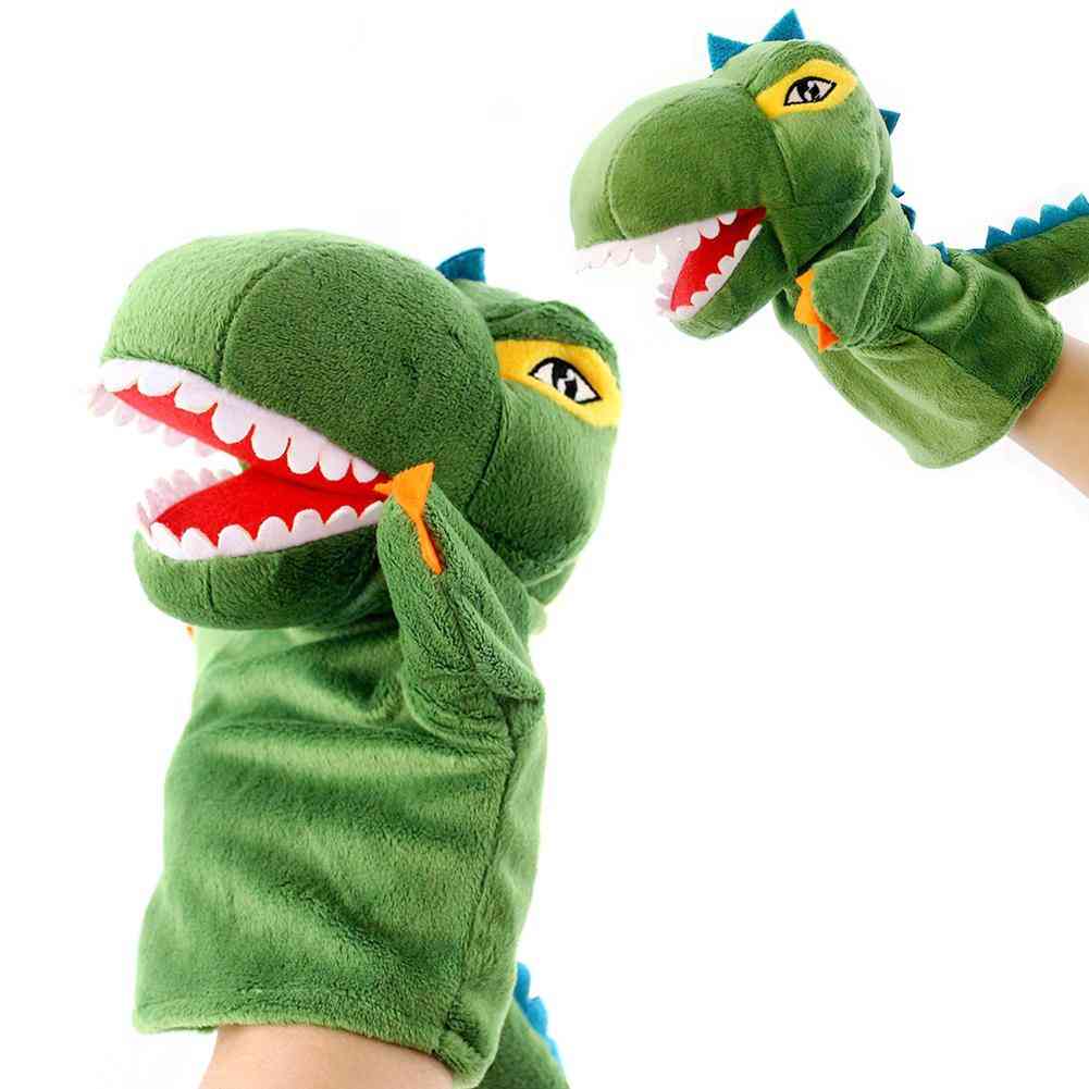 Dinosauří loutkové rukavice ruční loutkové hračky pro panenky, příběhy mluvící juguety