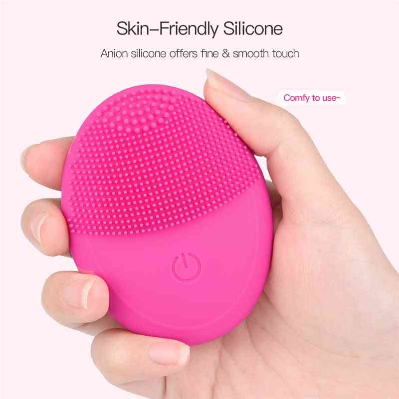 Usb Rechargeable Mini Brush For Facial Cleaning - Portable, Waterproof Deep Cleansing Massager